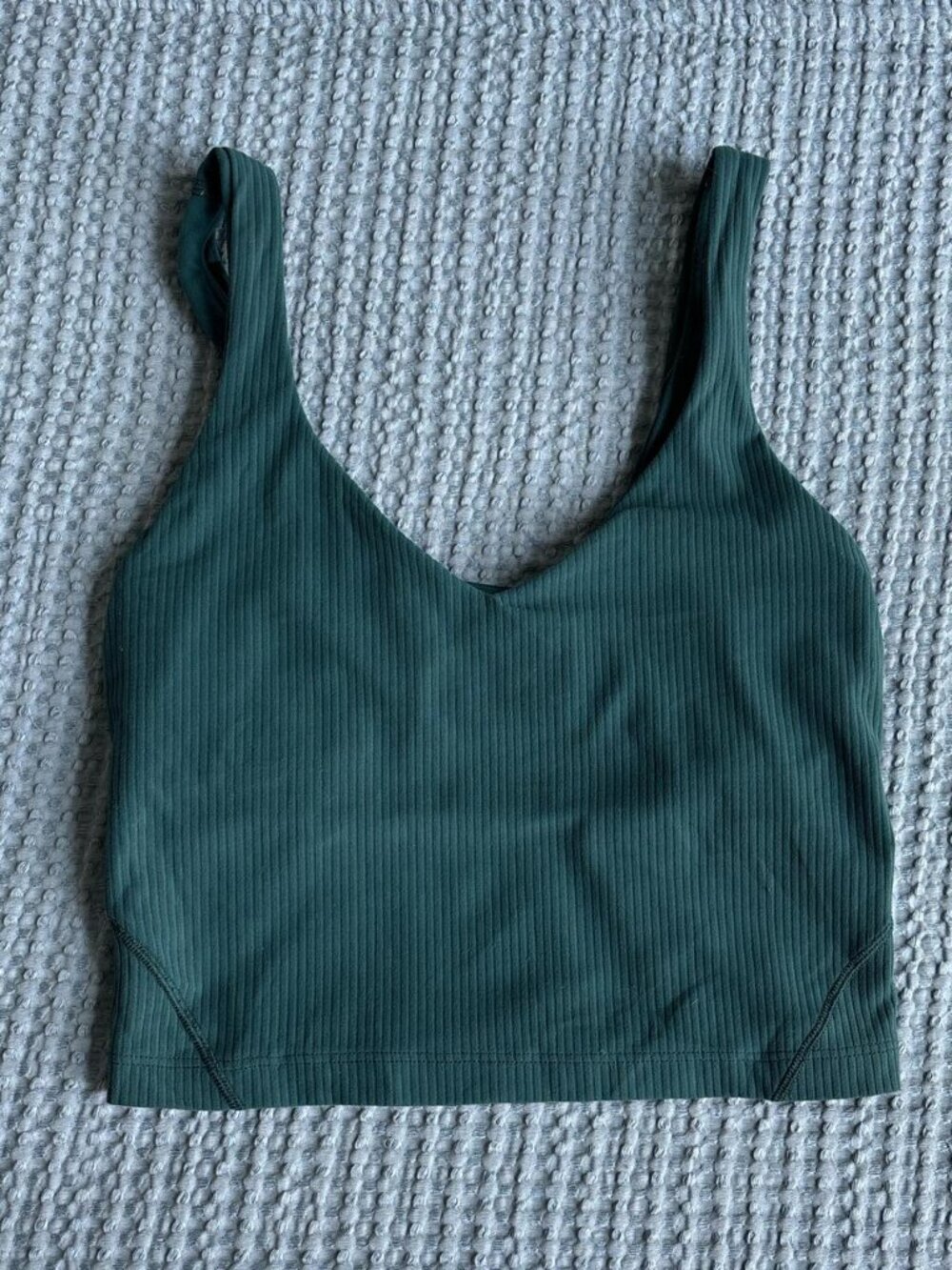Lululemon Ribbed Sports Bra Tank Top Size 2 Green - Picture 2 of 2